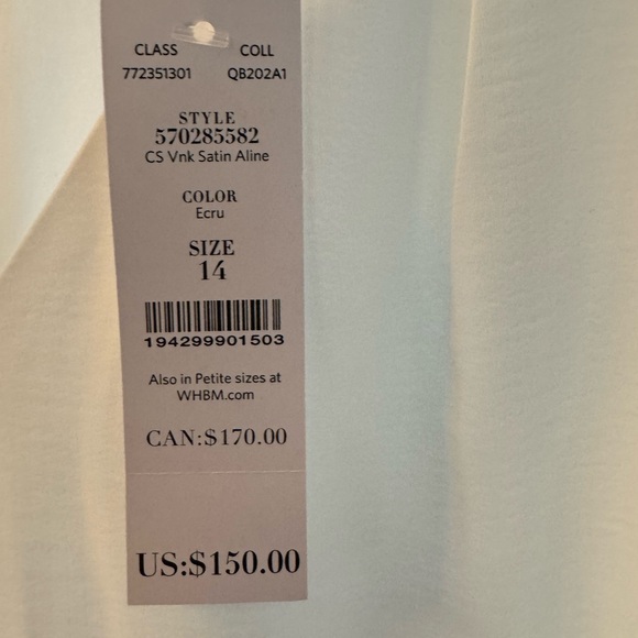 Casual Women’s WHBM White Dress, size 14 - Picture 5 of 6